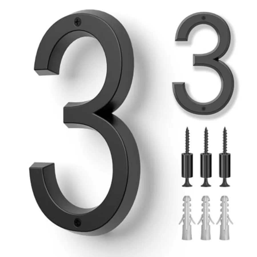 

6" Floating House Number for Outside, Metal Modern House Numbers, 3D Modern Mailbox Number, House Address Signs with Nail Kit,