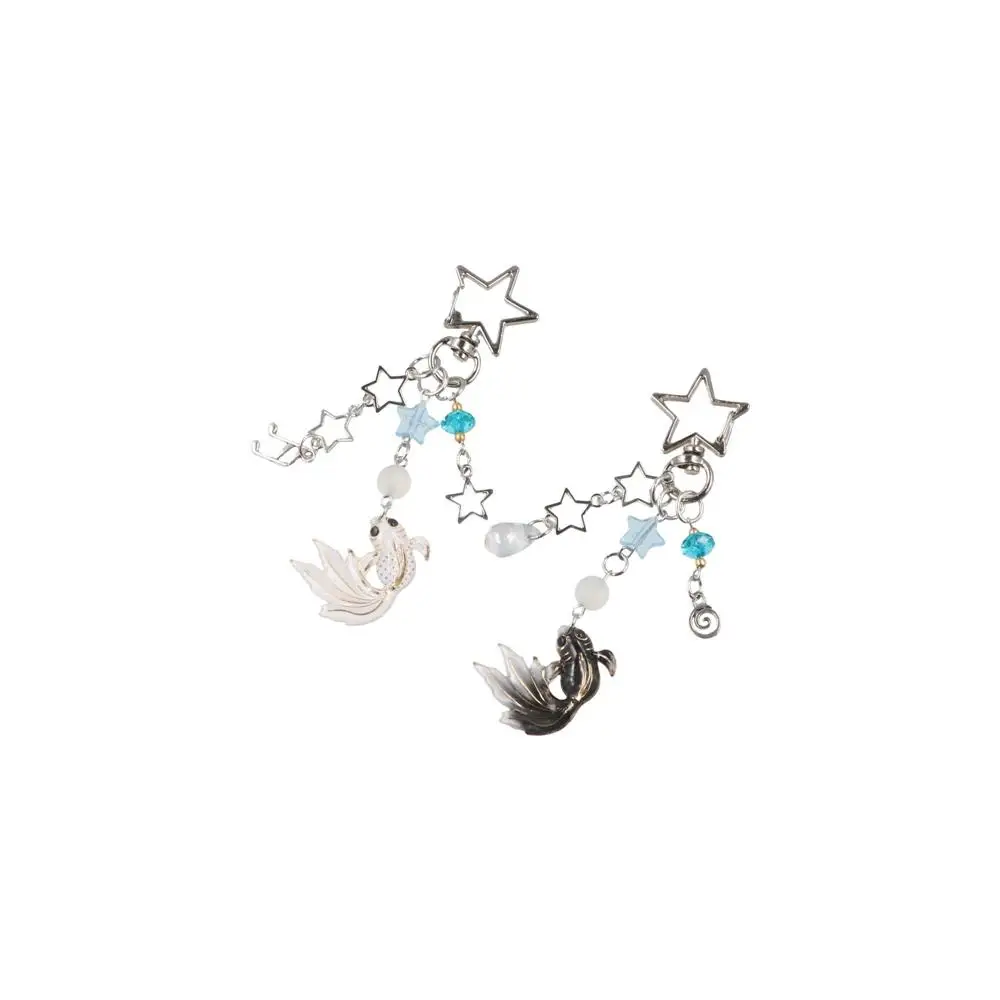 Charm Spice Girl Style Koi Star Bead Chain Handmade Anime Y2k Key Chains Little Fish Y2k Lucky Charm Phone Pendant Girl Gift
