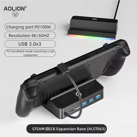 Docking Station TV Base For Steam Deck Stand RGB Video Adapter Holder Dock HDMI USB Type-c Charger For Steam-Deck Game Console