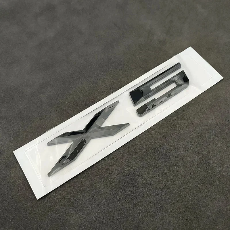 3D ABS Adhesive Chrome Black Logo X5 Emblem Letters Car Rear Trunk Badge Decal For X5 E53 E70 F15 G05 X5 Sticker Accessories
