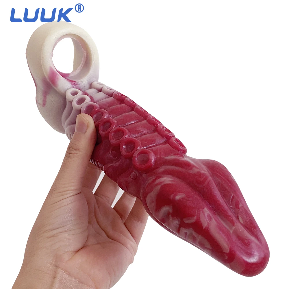 

LUUK Wearable Sleeves Male Penis Cover Realistic Octopus Dildo Hollow Cock Extender Enlargement Dick Growing Ejaculate Sex Toys