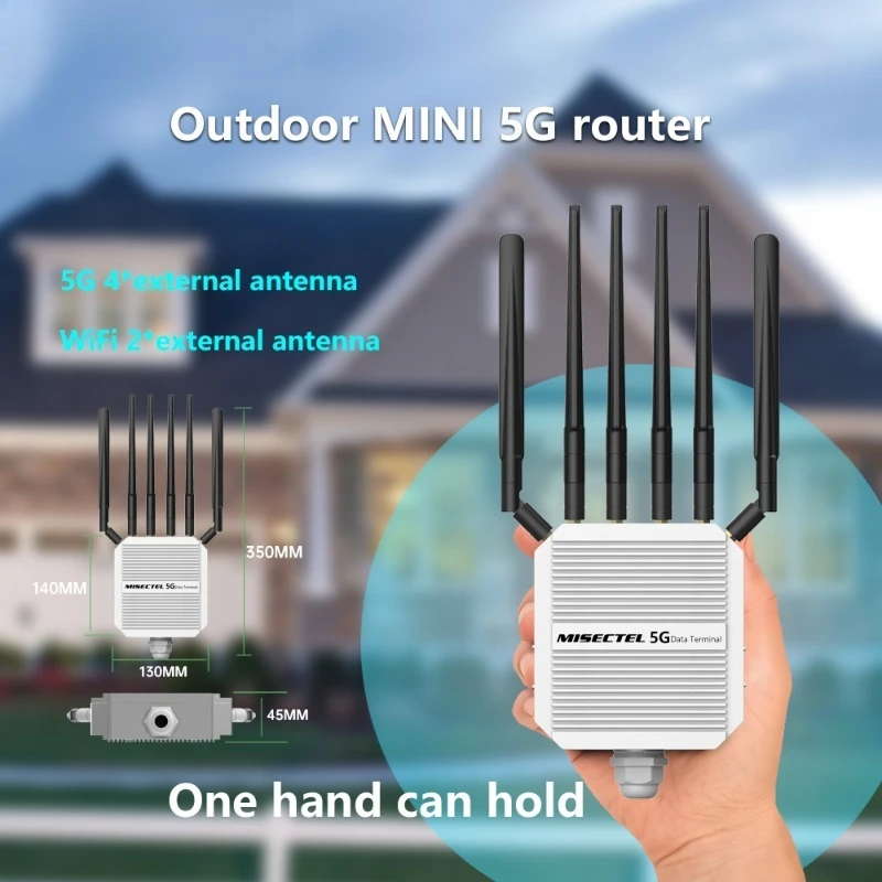 SDX75 خارجي 5g خارجي CPE AX3000 ثنائي النطاق WiFi6 ثنائي الشريحة POE Power 2500Mbps Port VPN مناسب لشبكات 4G/5G العالمية