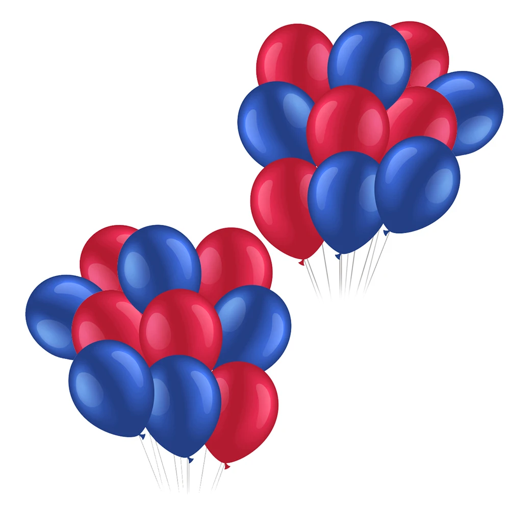 

40pcs Party Balloons 12 Inch Red Blue Latex Classic Independence Day Decorative Supplies Wall Door Window Ceiling