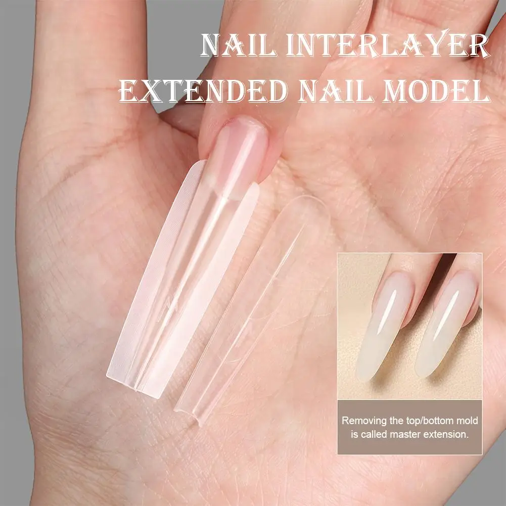 180/240 Uds sándwich uñas formas duales cubierta completa formas de manicura transparentes moldes de almendras herramientas extensión de uñas R0F0