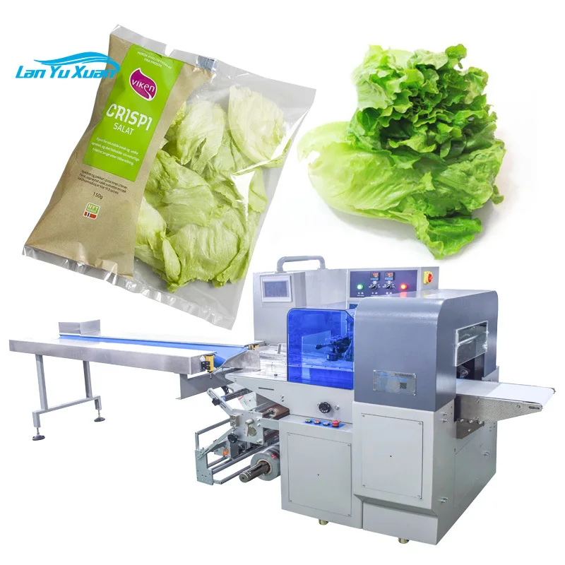 Pillow type packaging machine fresh leaf vegetable pack machine