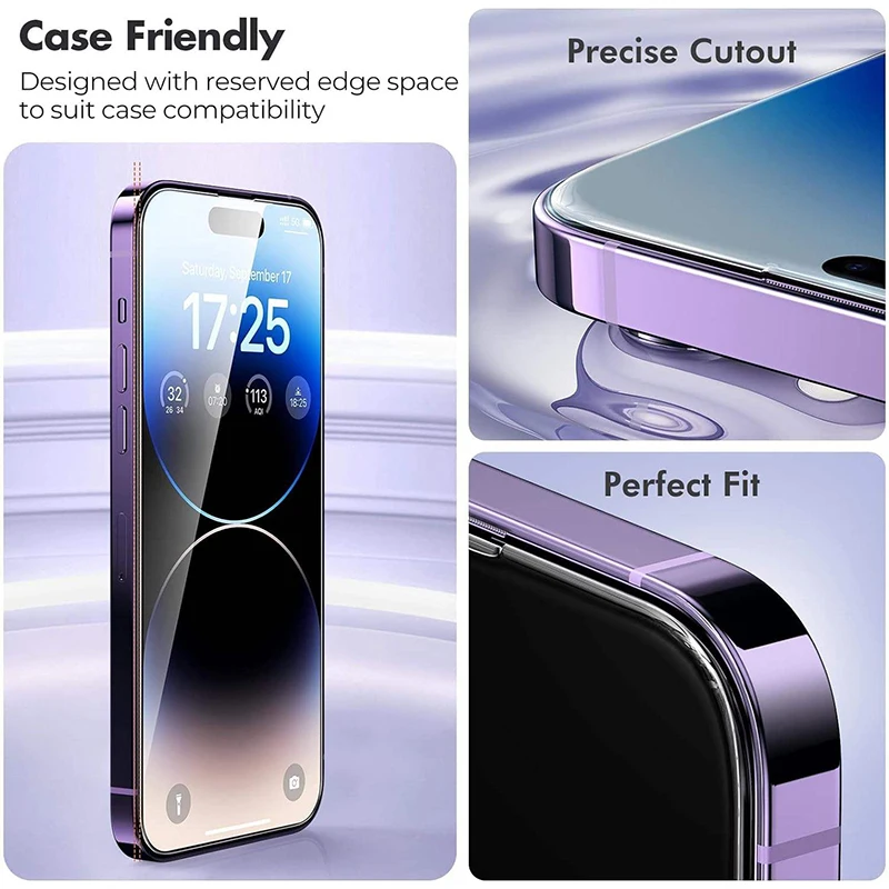4Pcs Tempered Glass For iPhone 15 14 13 12 11 16 17 Pro Max X XS Max XR 8 7 Plus 16e Screen Protectors Film For iPhone SE 2022 - view 3