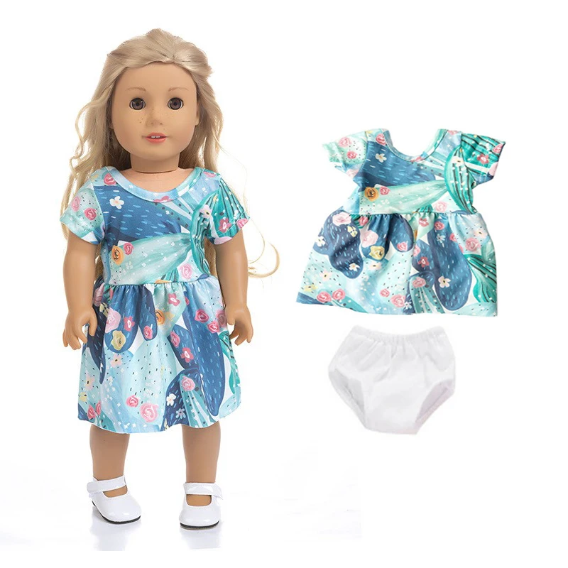 18 Inch Girl Doll Clothes One Shoulder Bell-bottomed Pants Doll Stripe Shirt Denim Pants for 18