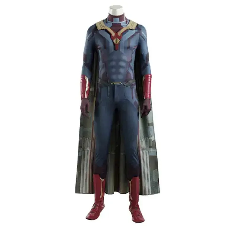 Super-herói visão victor sombra cosplay traje roupas de halloween digital impresso macacão látex chapelaria roupa completa gfg4585