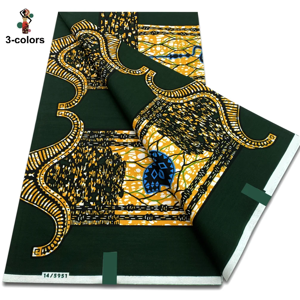 2025 شمع حقيقي مضمون قماش طباعة شمع حقيقي هولندي hollandais Pagne قماش شمع أفريقي 6 ياردات #1