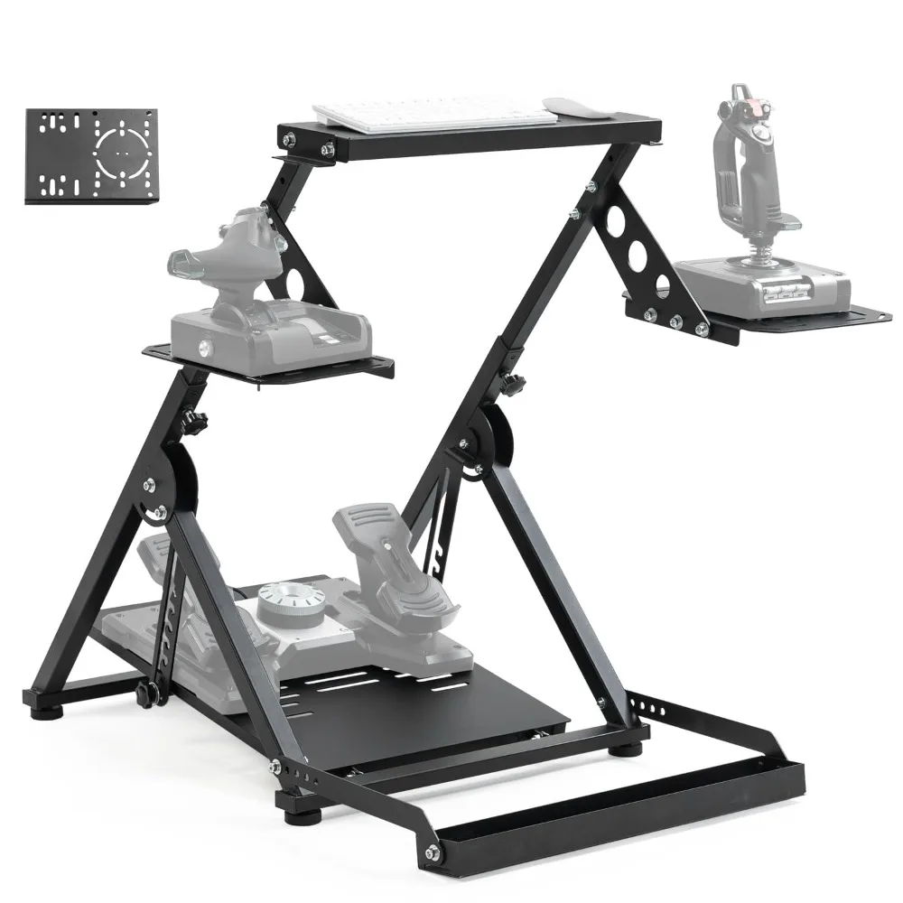 قمرة القيادة لمحاكاة الطيران القابلة للطي مع حامل قابل للتعديل لدواسات الطيران وعصي التحكم