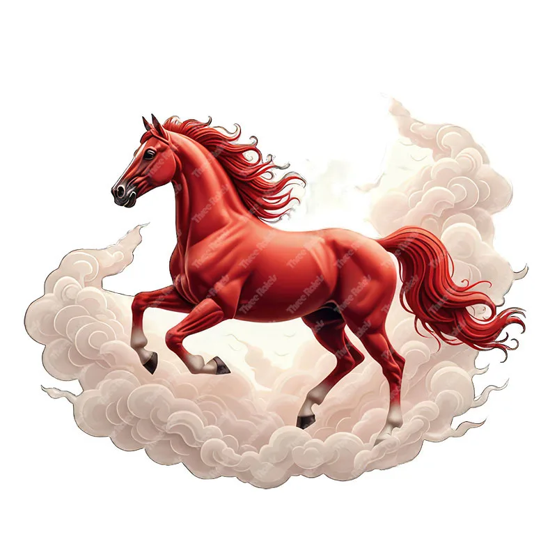 Three Ratels CD138 Running horses with cloud cartoon Animal Wall Stickers for home decoration car decals
