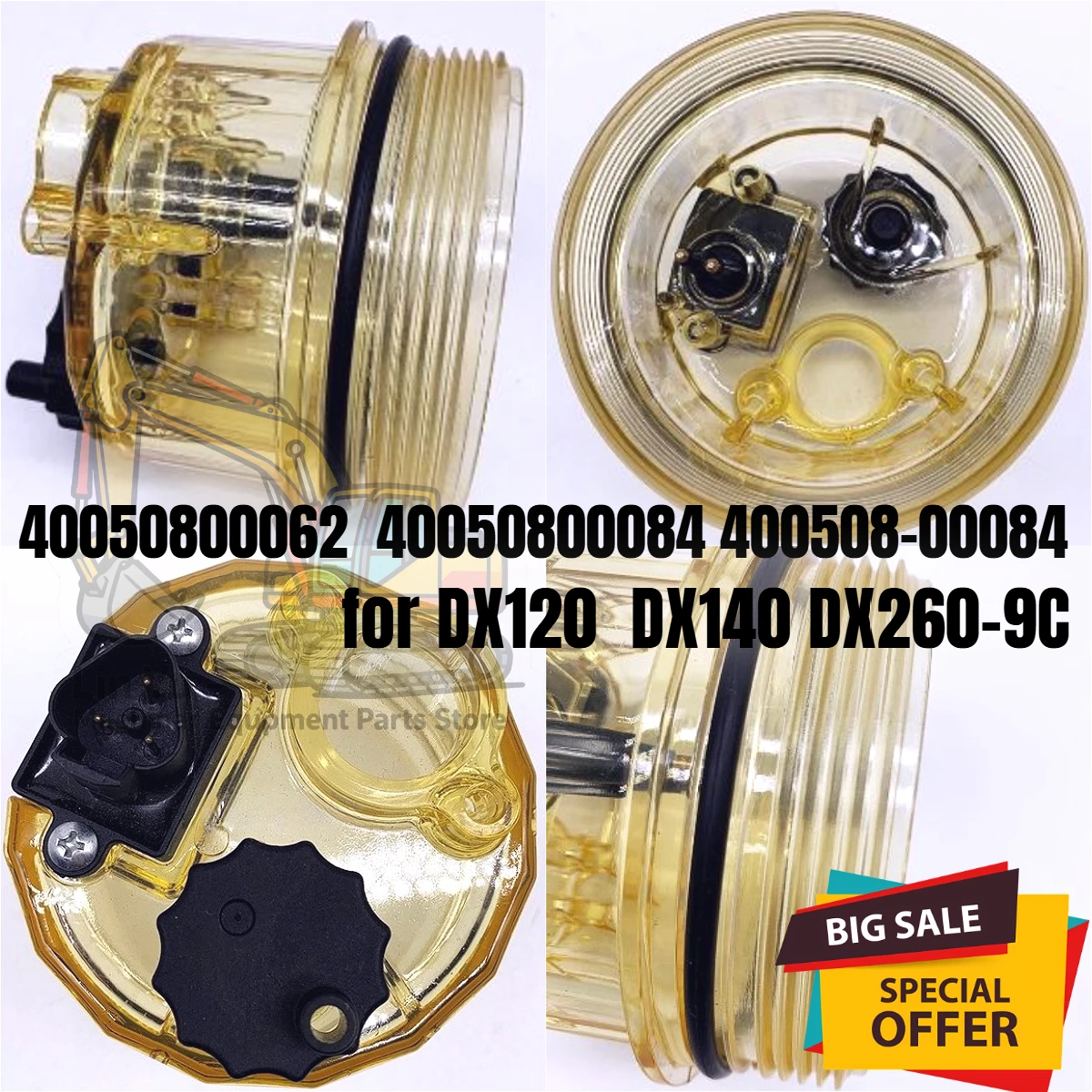 QX-N019 фильтры сепаратора воды экскаватора чаши для топливного фильтра DX120 DX140 DX260-9C 40050800062 40050800084 400508-00084