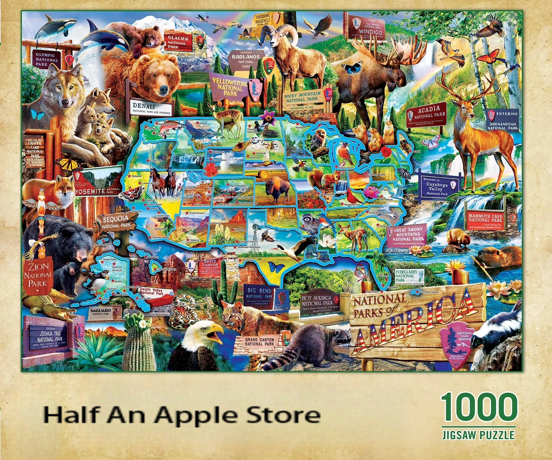 

1000 PCS Jigsaw Puzzles for Adults National Parks of America Puzzles Educational Games Colorful Puzzles Gifts Home Decor