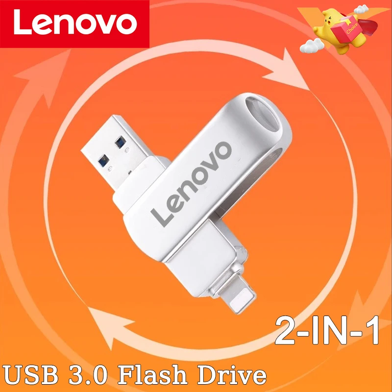 Lenovo флэш-накопитель USB 3,0 OTG, 1 ТБ, 128 ГБ