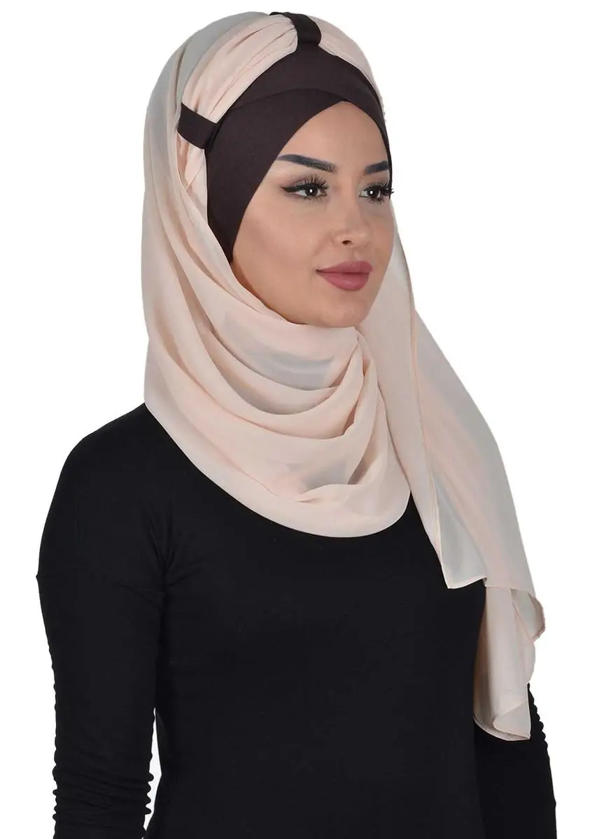 Chal de gasa de algodón peinado marrón