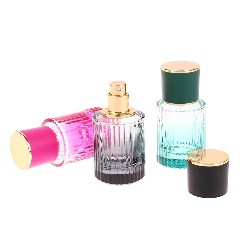Perfume Bottle 30ml Glass Atomizer Colorful Glass Tube Spray Perfume Sub-bottling Moisturizing Spray Bottle Refillable Bottles