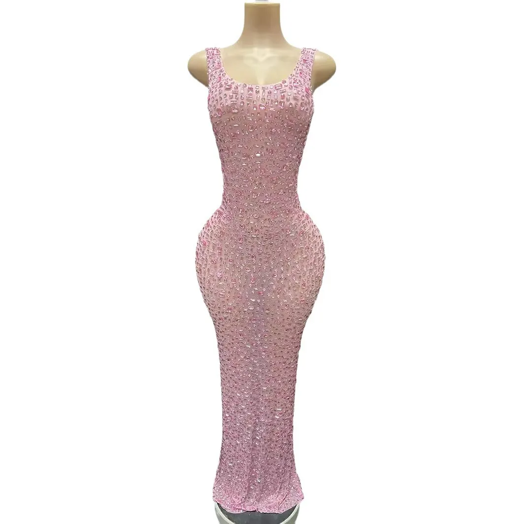 

Diamond Full Of Diamonds Slim Dress Singer Hosting Model Catwalk Banquet Birthday Party Dress Photo Vestido De Fiesta Graduación