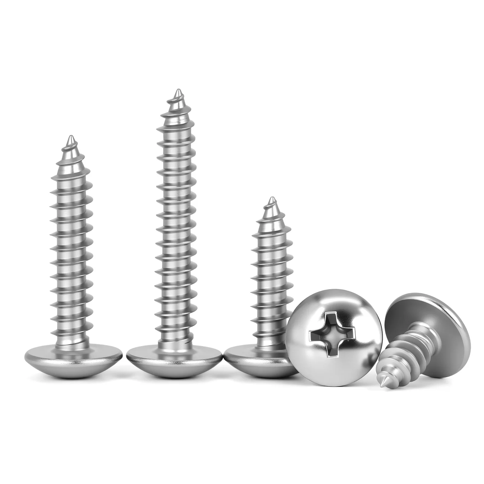 فيليبس راحة الجمالون رئيس الذاتي التنصت المسمار 304 الفولاذ المقاوم للصدأ جولة رئيس الجمالون الفطر مسامير الأثاث M3 M3.5 M4 M5M6