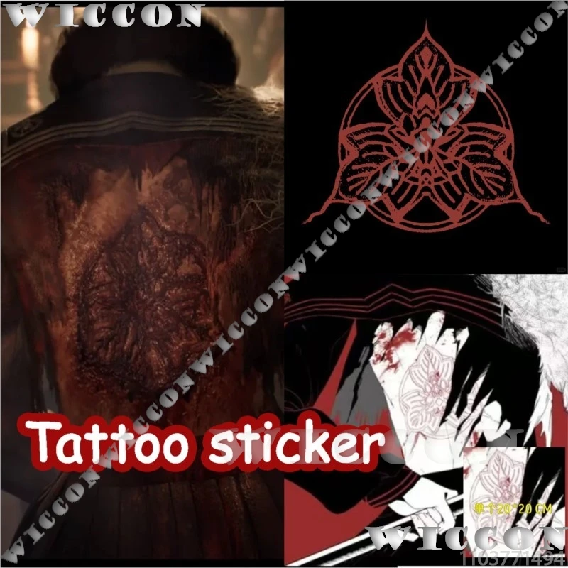 shimizu-hinako-sangue-tatuagem-adesivo-jogo-silencioso-f-cosplay-traje-raposa-familia-emblema-design-padrao-tatuagem-adesivo-halloween-cos