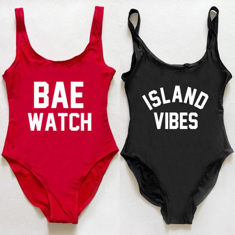 BAE WATCH Swimsuit One Piece Swimwear Women ISLAND VIBES Swimsuits MELANIN Bathing Suit JAMAICA Plus Size Bodysuit S-3XL Woman