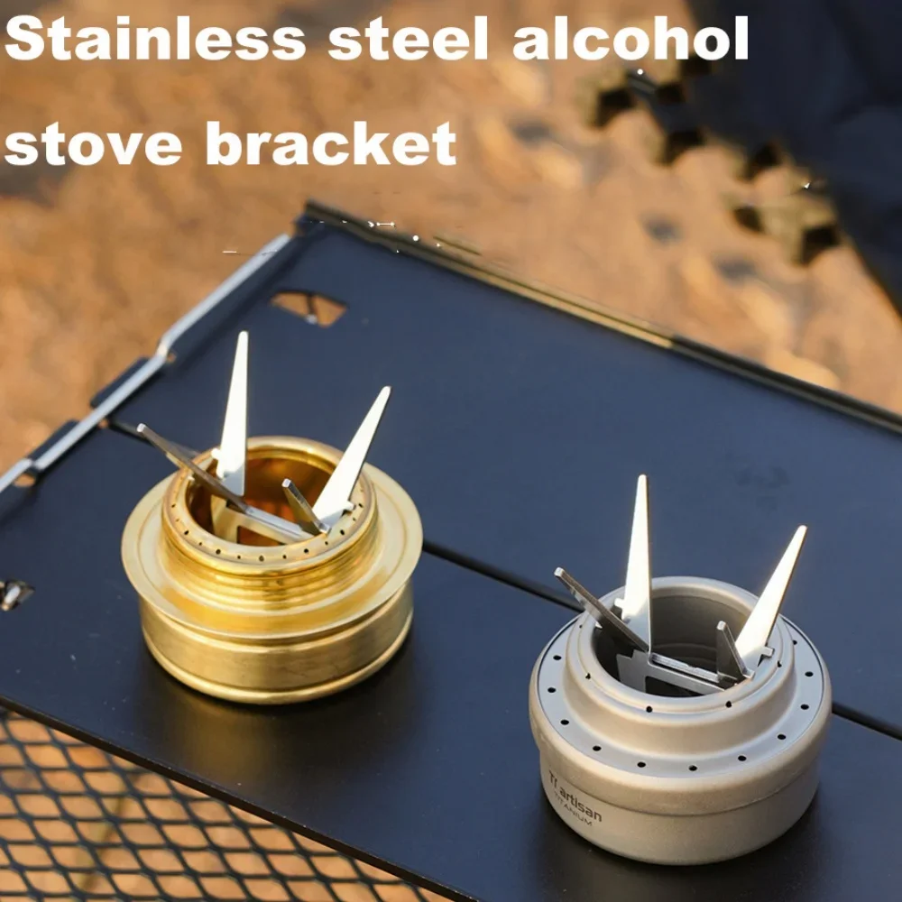 الكحول موقد وعاء حامل غلاية المياه المحمولة حامل انفصال أربعة ركن غلاية قوس التخييم في الهواء الطلق اكسسوارات أداة