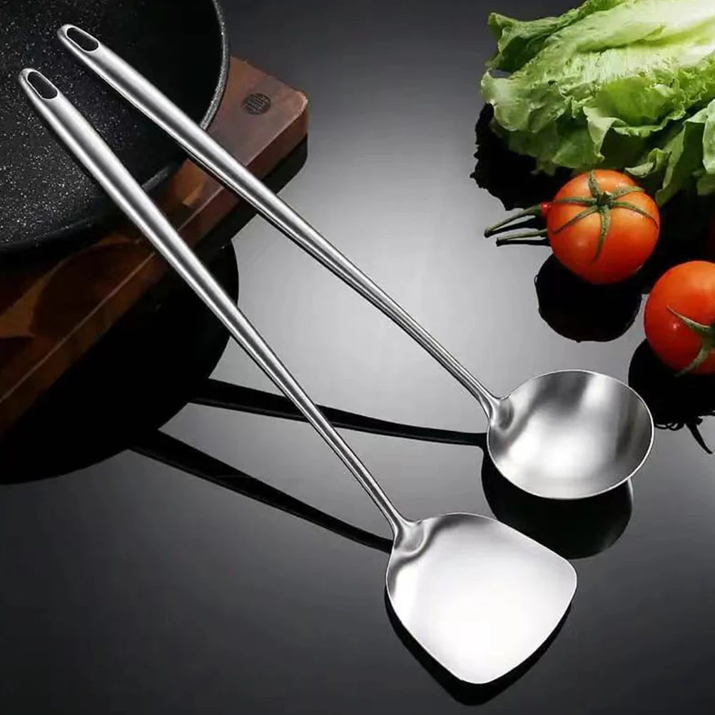

Stainless Steel Spatula Kitchen Cooking Tools Non stick Utensils Wok Easy Clean Dishwasher Safe Smooth Edges