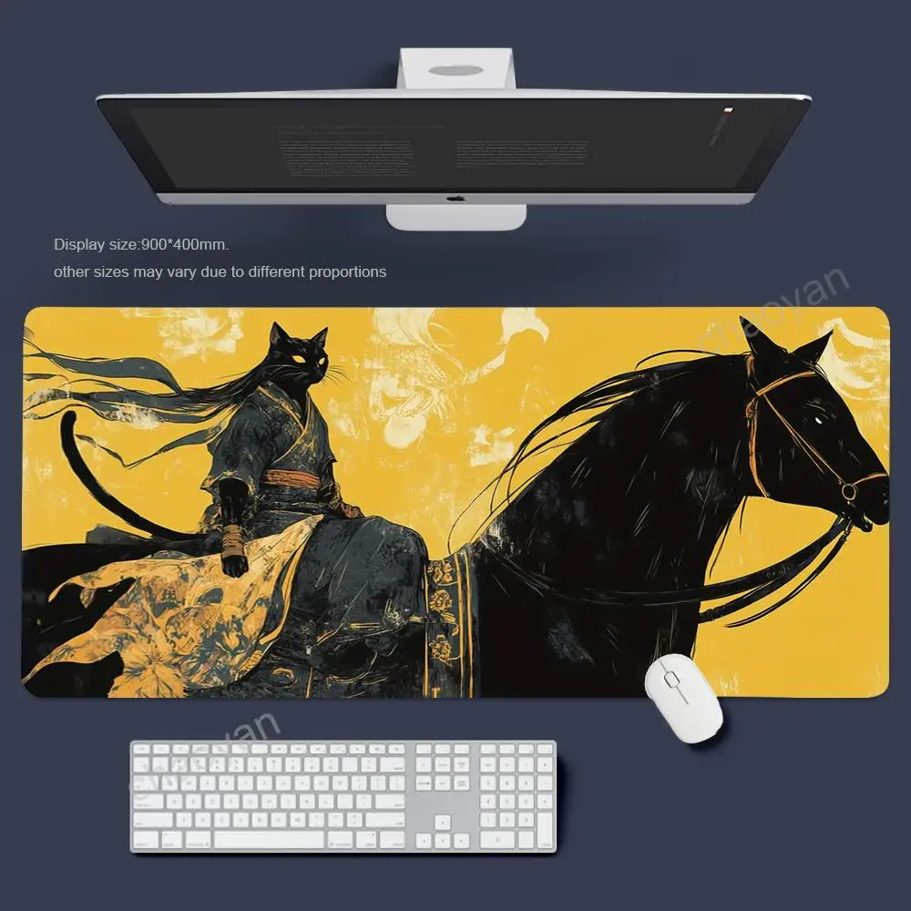 

Cool Cat Warrior Mouse Pad Gamer Office Accessories Pc Cabinet Games Desk Mat Computer Desks Keyboard Gaming Mats Long Desk Pads