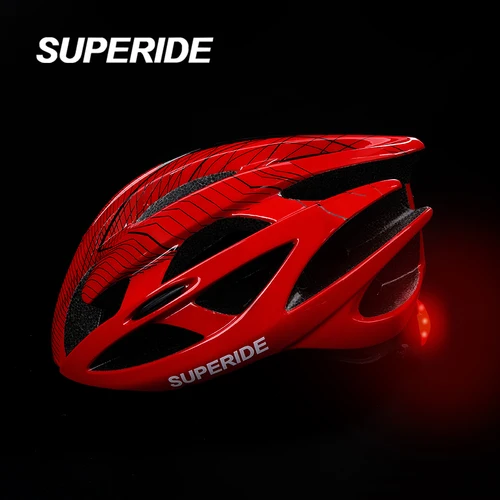 Imagen 2 del producto SUPERIDE hombres mujeres casco de bicicleta de carretera con luz trasera ultraligero casco de ciclismo de carreras deportes al aire libre MTB casco de bicicleta