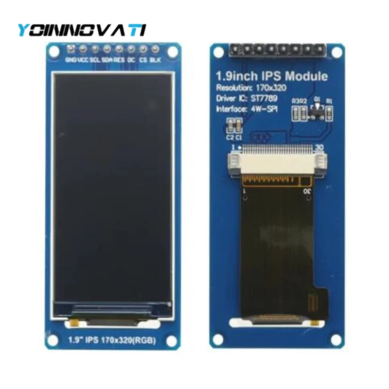 1.9 Inch IPS Full Angle TFT Display Screen LCD Screen Color Display Module SPI Serial Port High-definition 170x320 ST7789