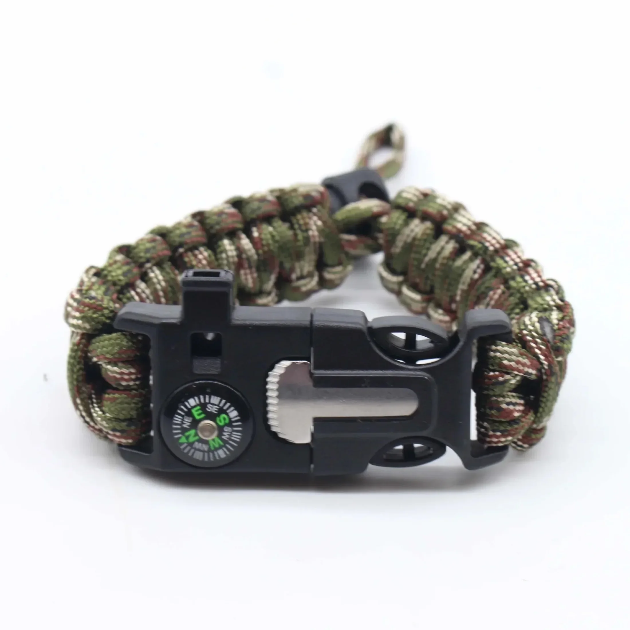 Uomo Donna Outdoor Ombrello di sopravvivenza regolabile Corda Bracciale SOS Bracciale di salvataggio di emergenza Bussola Braccialetti con