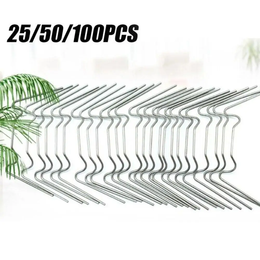 25/50/100pcs Greenhouse Fixing Clips Nail Greenhouse Glass Pane Fixing Clip Plant Spring Wire For Stainless Steel Glazing Clips