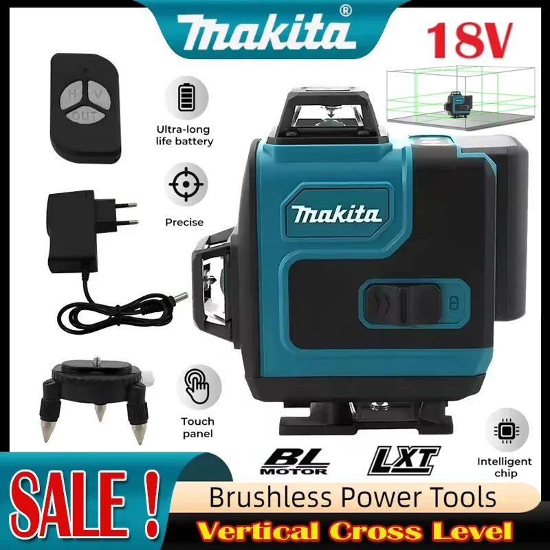 Makita 3D-4D 16-line High Precision 360° Horizontal Vertical Green Laser Horizontal Wall-mounted Portable Power Tools for 18V