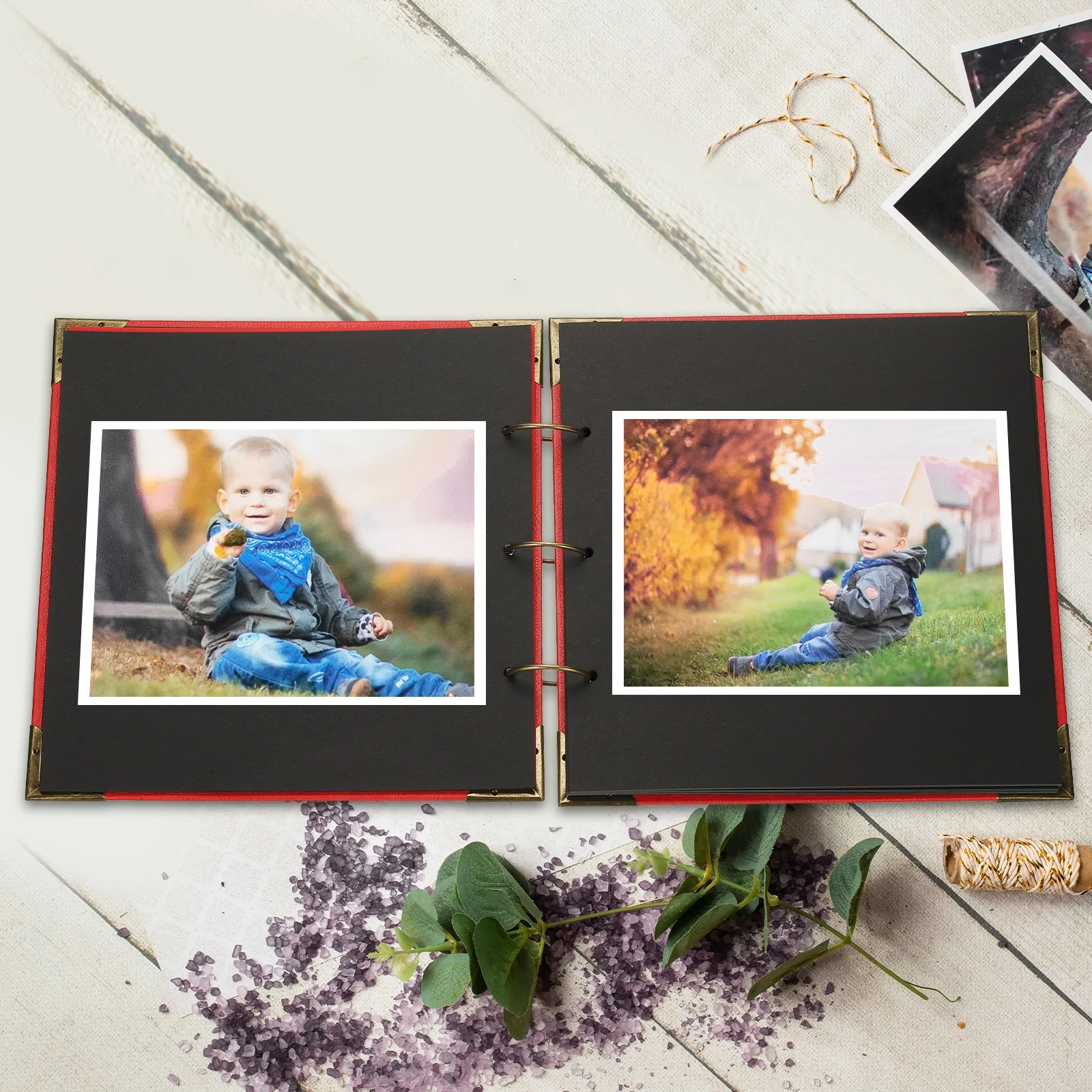 1 مجموعة أغطية جلد غلاف فني سجل القصاصات DIY ألبوم صور سكرابوكينغ لوازم مع ملصق واقيات الزوايا لكتاب الذاكرة هدية