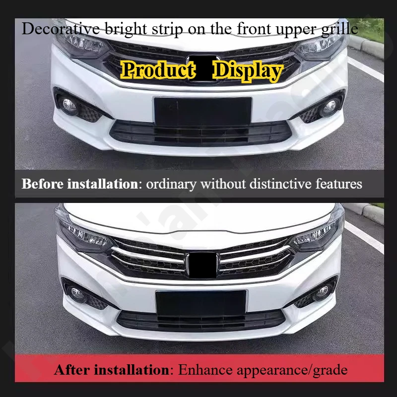 for Honda Envix 2019-2020-2021 Front grille modification bright strip/front and rear bumper protection bright strip