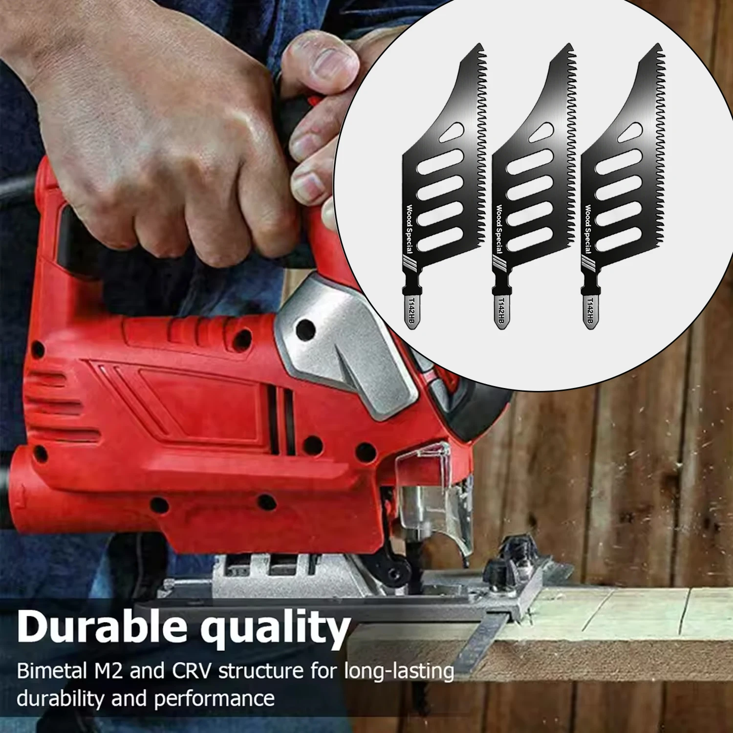 Wood Flush Cutting Blades Carbon Steel T-shank Jigsaw Blade Replaceable Coarse Teeth for Aluminum Tight Spaces Cutting Tools