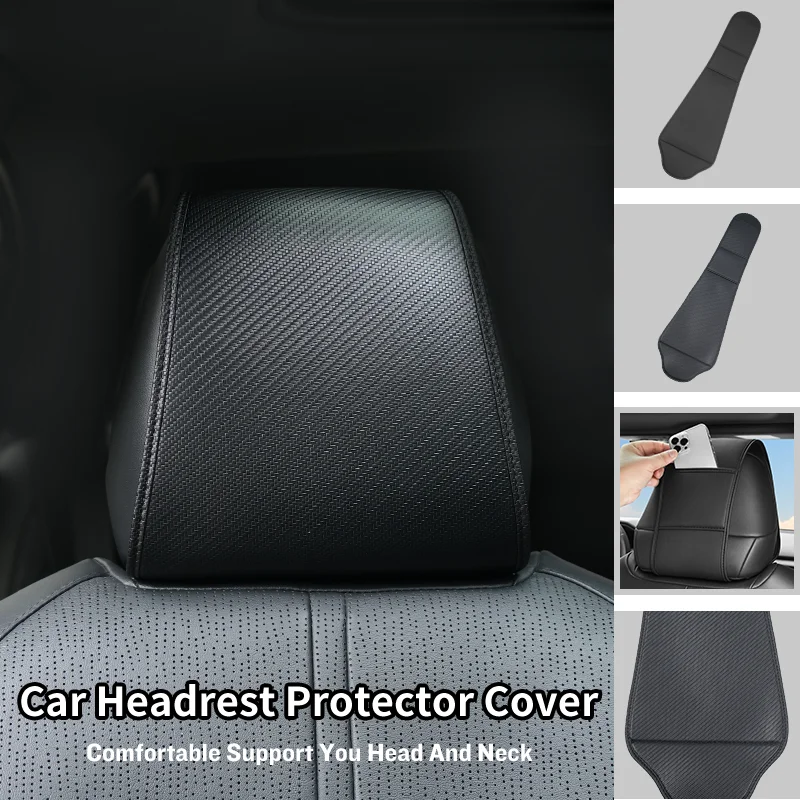 Car Seat Headrest Cover Leather Neck Pillow Protector Interior For Lexus UX250h RX450h CT200h RX400h NX300h RX350 RX300 GX47
