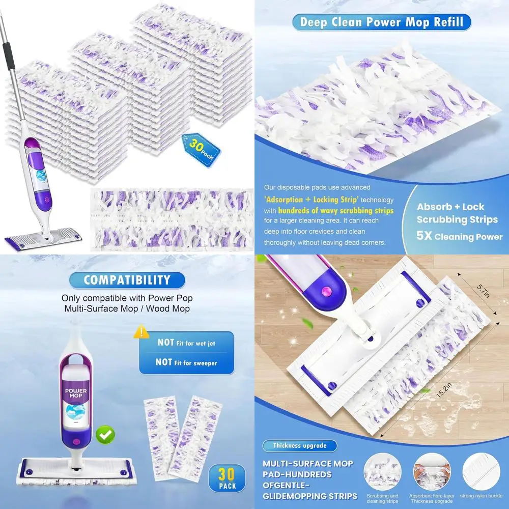 

Сменные стержни для швабры Swiffer Power, 30 упаковок одноразовых подушечек для мытья полов без запаха