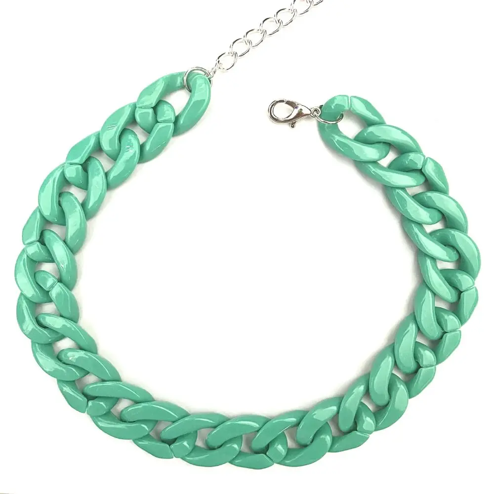 1Pc New Trendy Unisex Neck Chain Fashion Bohemian Colorful Acrylic Thick Punk Choker Plastic HipHop Pendant Party Jewelry Gifts
