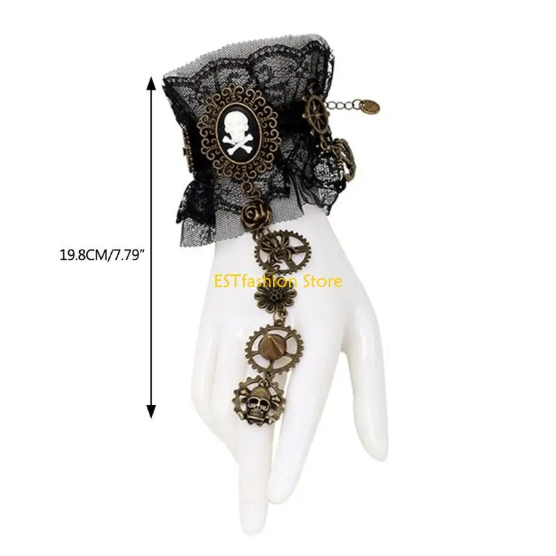 y5gc steampunk lace lace lace with gear gethic pirate pirate wristband party party gloves lady #6