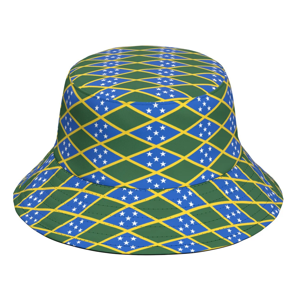 Solomon Island Fisherman Hats Free Custom Made Name Number Team Logo Bucket Cap Country Travel Fishing Nation Flag Headgear