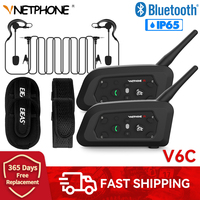 Vnetphone V6C Referee Intercom Headset Bluetooth Headphone Communication Duplex 2 User Soccer Conference Interphone Waterproof