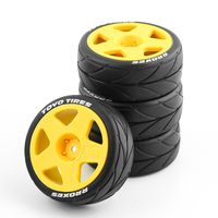 4PCS RC 1/10 On-Road Rubber Tires Tires and Plastic Wheel for 1/10 RC On-Road Rally Car HPI Tamiya TT01 TT02 Kyosho Wltoys