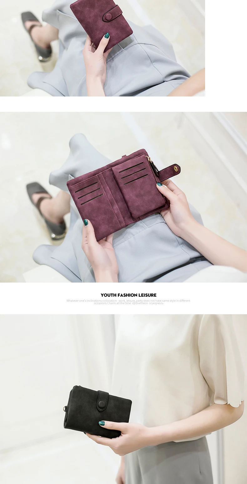 MIYIN 2024 Neue Brieftasche frauen Kurze Koreanische Nette Schnalle Doppel Rabatt Multi Karte Ändern Handtasche – Detail 9