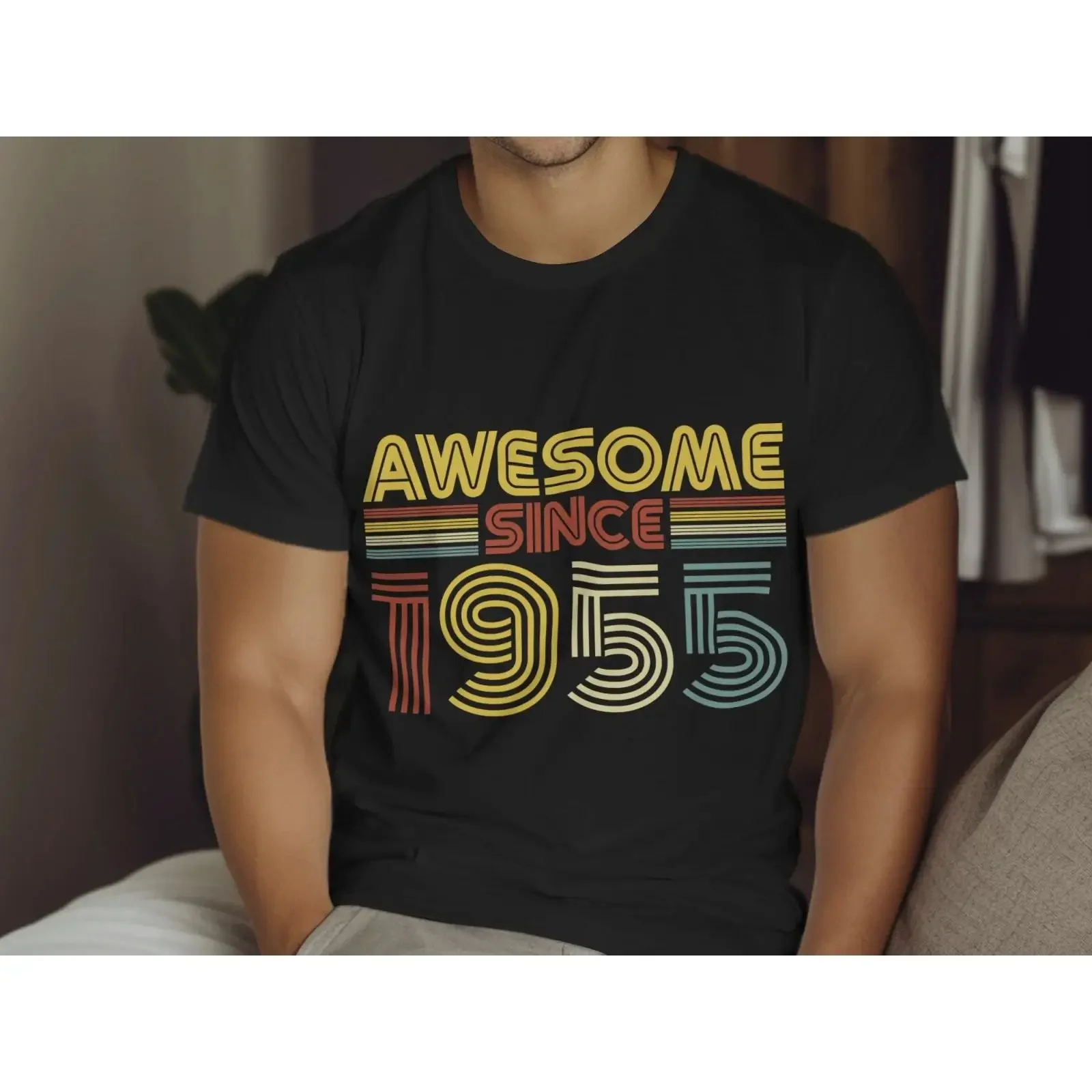 Personalisiertes T Shirt Awesome Since Year Geburtstag jedes Alter Retro Geschenk Männer Frauen vintage Washed Stylish