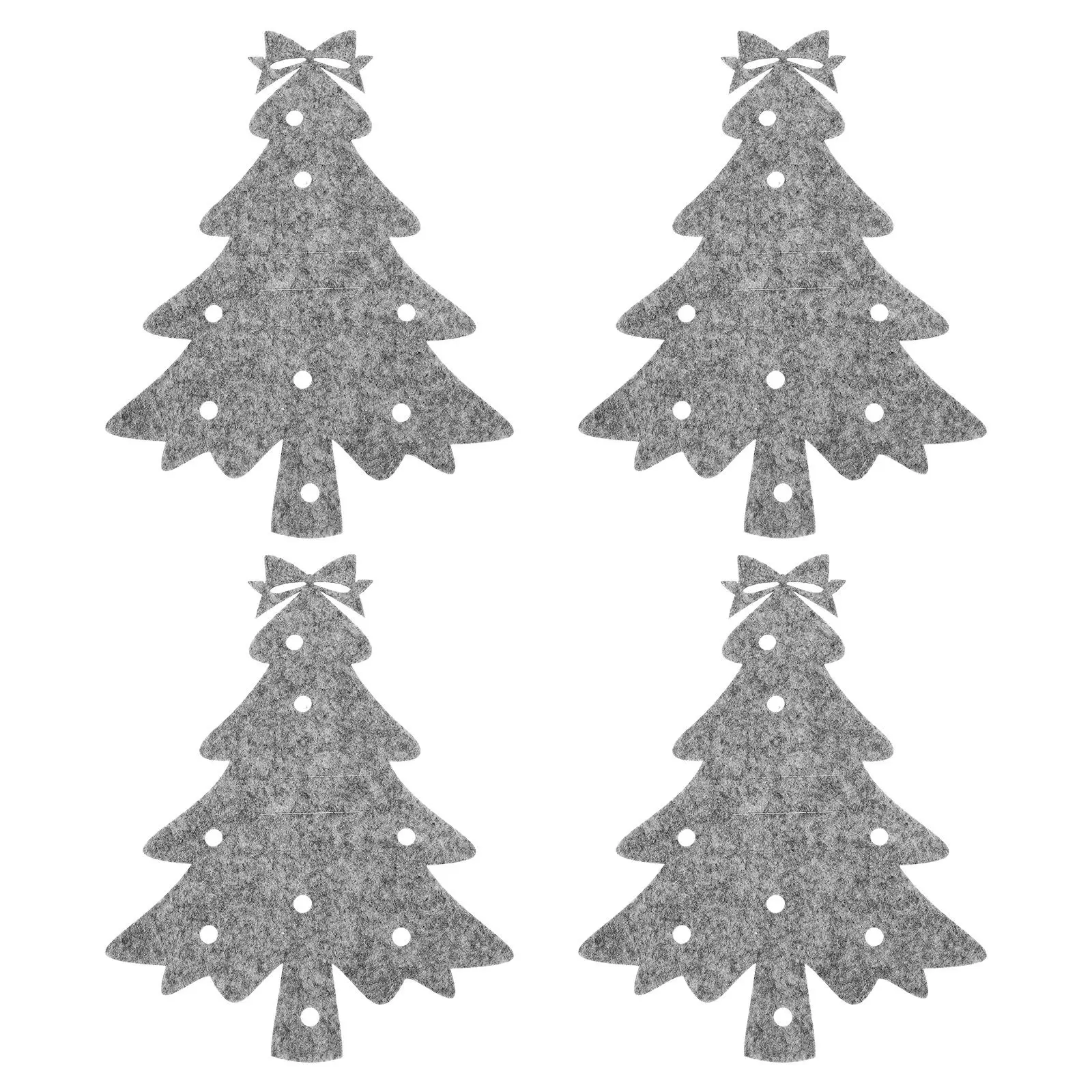 

4Pcs Christmas Tree Cutlery Holders Fabric Silverware Sleeves Festive Table Decor for Holiday Dinner Party Celebrations