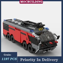 MOC City Truck Airport Fire Truck Model Building Block Assembly Transport Vehicle Collection Series Toy Gifts