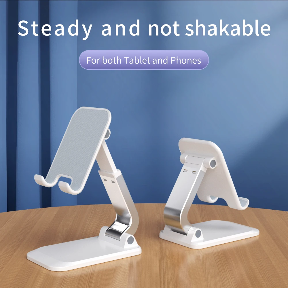 

Portable Desktop Phone Holder can be Folded and Extended to Adjust the use of Mobile Phone / Tablet