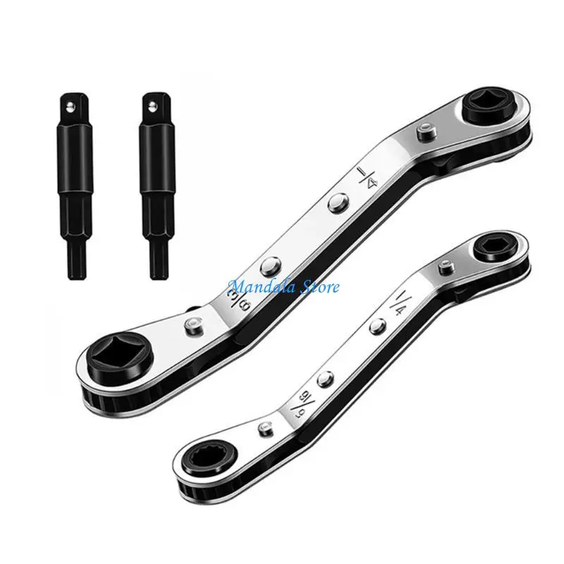 U2JC Service Wrench Tool Air Conditioner Valves Ratchet Wrench Set For Air Refrigeration Tool Equipment Repair Tool