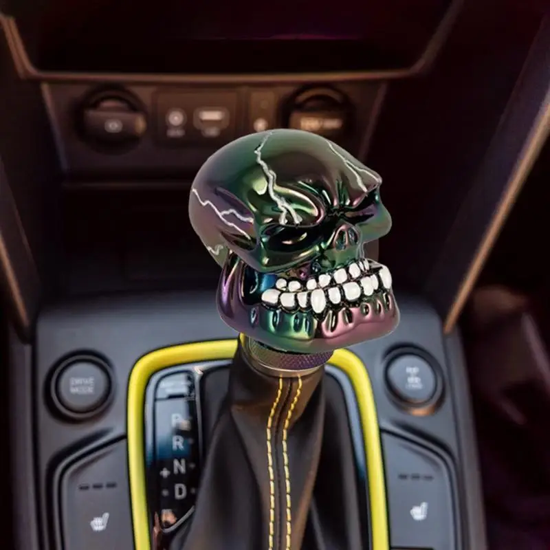 Skull Shifter Knob Gear Lever Shift Stick Handle with Adapter Wrench Skull Modified Car Interior Gear Lever Decor Accessories