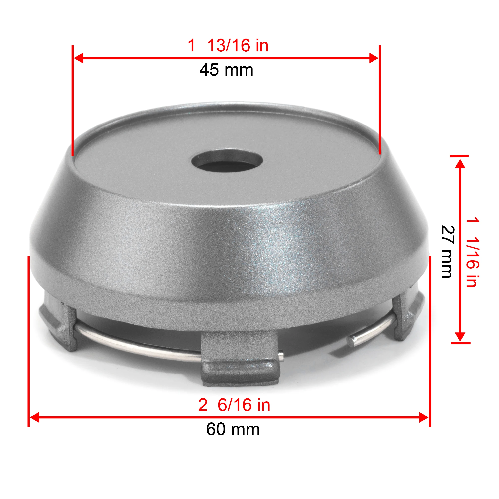 4pcs قطرها الخارجي 60mm / 2.36 بوصة قطرها الداخلي 56mm / 2.20 بوصة مركز تغطية محور العجلة ، عجلة سيارة سباق حافة الغطاء الواقي ABS تقليم